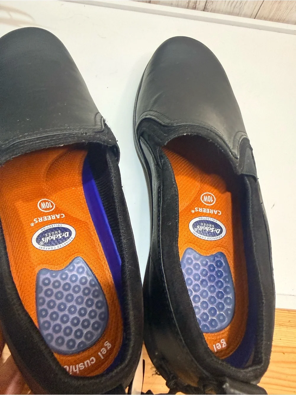 Dr Scholls Career Slip Resistance 10 W Black Leather Shoes
